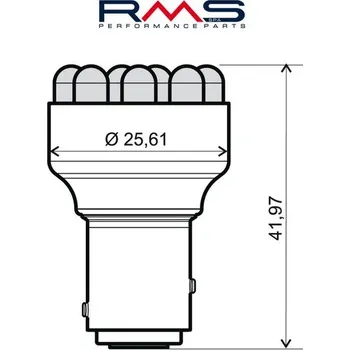 Autožárovka Žárovka RMS 246510545 12V 12 Led, BAY15D bílá