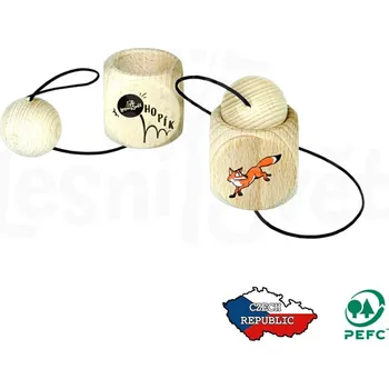 Dřevěná hračka Lesní svět Dřevěný hopík Liška (Dřevěná hra pro děti pro trénování zručnosti kalíšek s kuličkou od českého výrobce Lesní svět. Motorická hra pro děti Hopík s lesním motivem z ekologicky certifikovaného dřeva.)