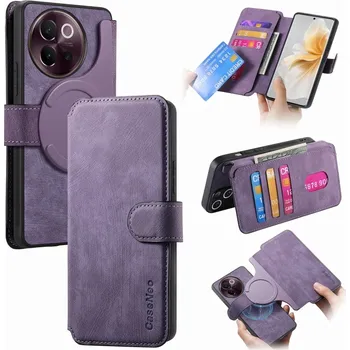 Pouzdro na tablet VSECHNONAMOBIL 102785 CASENEO MAGSAFE Peněženkový obal 2v1 Vivo V40 Lite 5G fialový