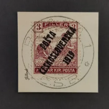 Sběratelství Výstřižek ČSR PČ 1919 , 3f, Pof.102#, III. typ přetisku