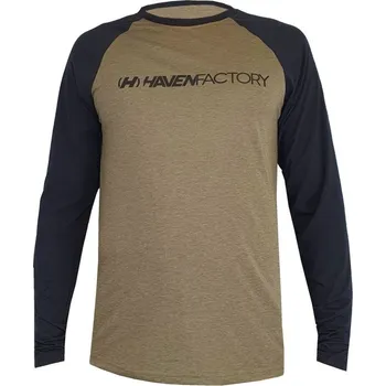 cyklistický dres Dres dlouhý pánský HAVEN FACTORY trail černo/khaki XXL