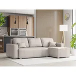 Světle béžová rohová pohovka SMART COSARO, oboustranná + 2 polštářky ZDARMA