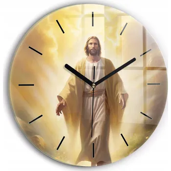 Hodiny Skleněné hodiny Sklo Nástěnné Tiché ručičky Kuchyně Krajina Ježíš Kristus