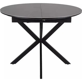 Jídelní stůl Nábytek PEGAS s.r.o. Jídelní stůl GASTON 100 KERAMICKÝ ŠEDÝ / ČERNÝ 100(135)X100