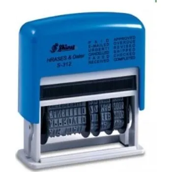 Razítko Datumové razítko s volitelným textem Shiny S-312, modrý strojek barvy otisku černá