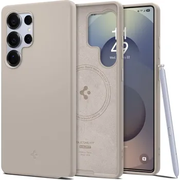 Pouzdro na mobilní telefon KRYT SPIGEN SILICONE FIT MAG MAGSAFE GALAXY S25 ULTRA NATURAL TITANIUM