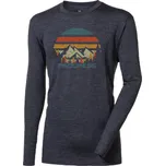 Triko dlouhé pánské Progress LOKI LANDSCAPE merino šedý melír S