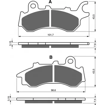 Brzdová destička Brzdové destičky GOLDFREN 398 S3