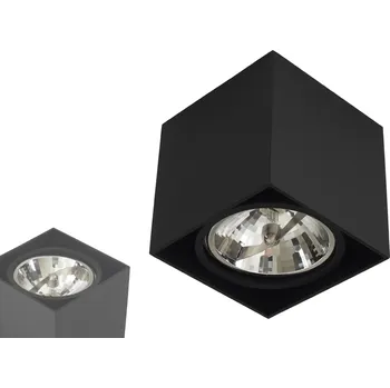 Nástěnné svítidlo PŘISAZENÉ SVÍTIDLO ČTVEREC ALU AR111 GU10 ČERNÉ