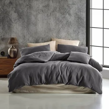 Povlečení Mušelínové povlečení tmavě šedé: 140x200cm, 70x90cm