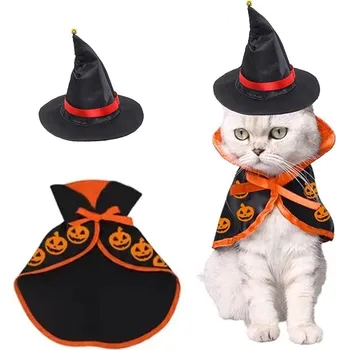 Postroj pro psa Halloweenský kostým pro kočku s kloboukem