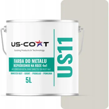 barva na kov Barva na kov US-Coat antikorozní bílo-šedá RAL9002 5 l, vysoký lesk
