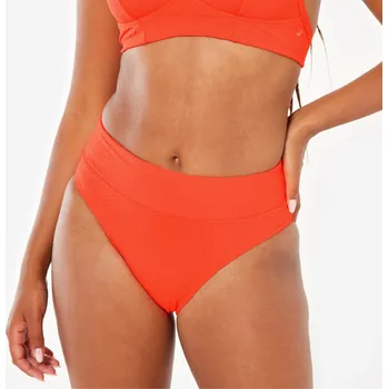 Dámské plavky OLAIAN Spodní díl dámských plavek se zvýšeným pasem na surf Nora M-L ORANŽOVÁ|RŮŽOVÁ