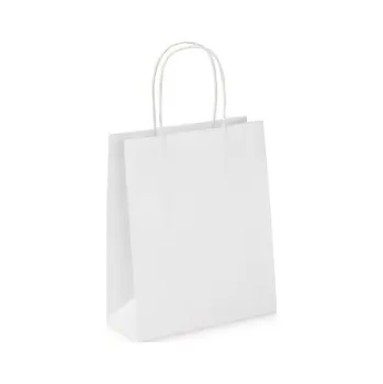 Dárková taška Mini papírové tašky z kraftového papíru 180x240x80mm, bílé - Balení po 0 ks