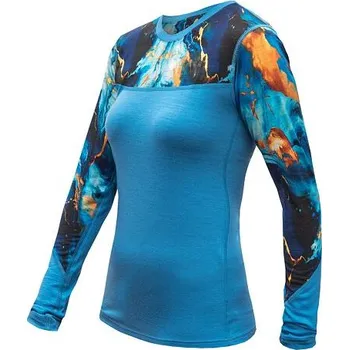 cyklistický dres Triko dlouhé dámské SENSOR MERINO IMPRESS modrá/universe M