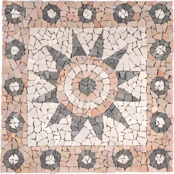 Obklad Kamenná mozaika dlažba / obklad venkovní + vnitřní, motiv květina, 90x90 cm