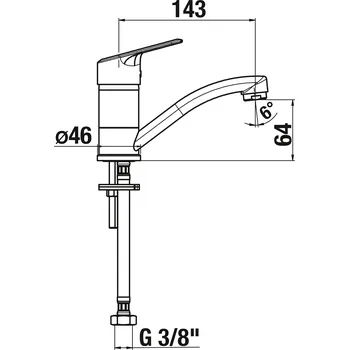 Jika TALAS TRENDY dřezová stojánková s otočným výtokem 143 mm