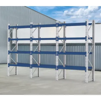 Dílenský regál Paletový regál BITO 0+4 H-500 cm L-850 cm, nosnost 300 kg na pár nosníků.