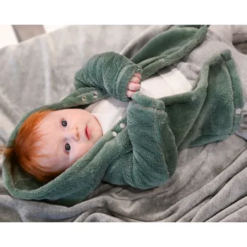 Kojenecká bunda mintově zelený wellsoftový kabátek s kapucí