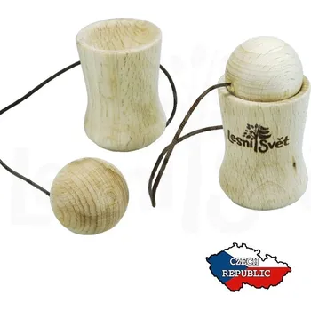 Dřevěná hračka Lesní svět Hopík lesní svět (Dřevěná hra pro děti pro trénování zručnosti kalíšek s kuličkou od českého výrobce Lesní svět. Motorický hra pro děti Lesní svět Hopík z ekologicky certifikovaného dřeva.)