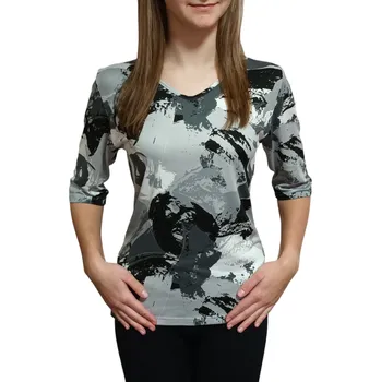 Dámská halenka Halenka UOMO & DONNA šedo-černá Velikosti Uomo a Donna: 40