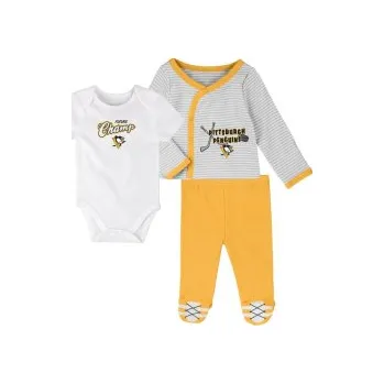 Dětské body NHL Outerstuff Pittsburgh Penguins - 3 ks sada, Velikost 3-6 měsíců (60-70 cm)