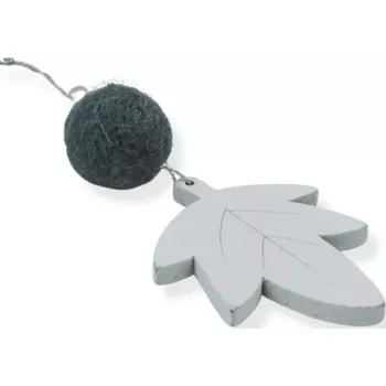 Aroma difuzér Přírodní dekorace List dlanitodílný s šedou kuličkou