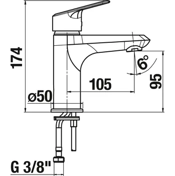 Vodovodní baterie Jika TALAS TRENDY umyvadlová stojánková baterie bez výpusti