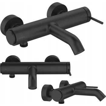 Vodovodní baterie Nástěnná vanová baterie s jednou pákou Invena KALITEA, černá