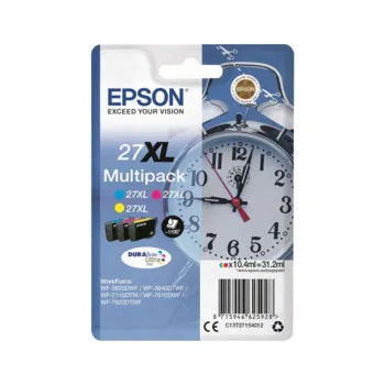 Epson 27XL Multipack - 3-balení - 31.2 ml - XL - žlutá, azurová, purpurová - originální - blistr s RF alarmem - inkoustová cartridge - pro WorkForce WF-3620, WF-3640, WF-7110, WF-7210, WF-7610, WF-762