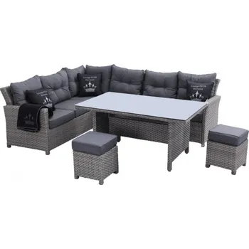 Zahradní sestava Ratanová zahradní souprava Doppler šedá, 4 díly