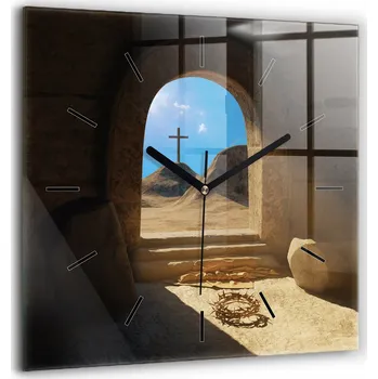 Hodiny Nástěnné hodiny SacroArte, hnědé, 60 cm