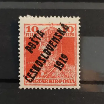 Sběratelství Známka ČSR PČ 1919 , 10f, Pof.119*, II. typ přetisku