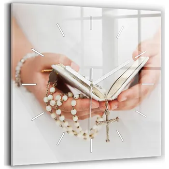 Hodiny Nástěnné hodiny SacroArte bílé 30 cm