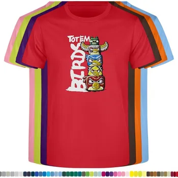 Dívčí tričko detske-levne-bavlnene-tricko-potisk-totem-angry-birds Barva: Red - červená, velikost: 152