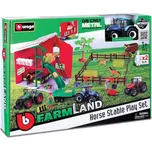 Bburago koňská stáj s traktorem