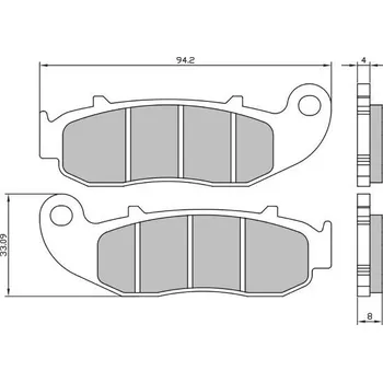 Brzdová destička Brzdové destičky RMS 225103750 přední homologované organické