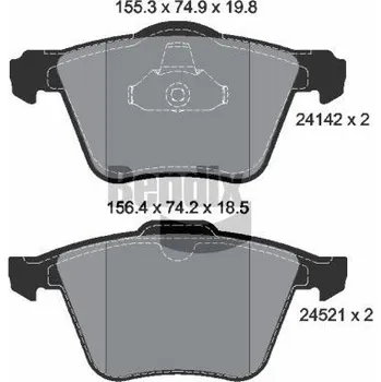 Brzdová destička Sada brzdových destiček, kotoučová brzda BENDIX Braking BPD1348