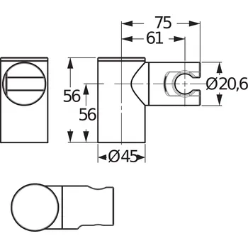 Sprchový držák Jika Cubito Pure držák ruční sprchy, nastavitelný, chrom