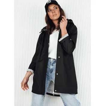 Dámská bunda Černá přechodová bunda delšího střihu KELION TY4151 Velikost: M/L