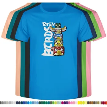 Dívčí tričko detske-levne-bavlnene-tricko-potisk-totem-angry-birds Barva: Azure - azurově modrá, velikost: 164