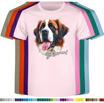 Dívčí tričko detske-levne-bavlnene-tricko-potisk-bernardyn Barva: Pink - růžová, Dětská bavlněná trička JHK: XL