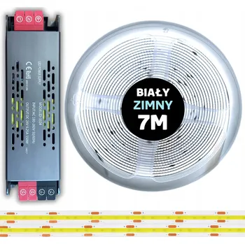 LED osvětlení SADA 7M LED COB pásek 480 diod 6000K studená bílá 24V 10W s napájecím zdrojem