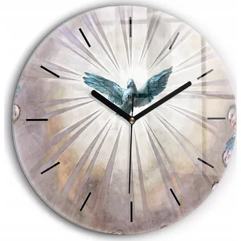 Hodiny Klasické Kulatý Nástěnné Hodiny Skleněné Seslání Ducha Svatého průměr 60 cm
