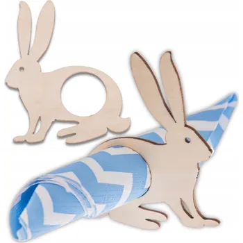 Velikonoční dekorace Zajíc ZAJÍČEK VELIKONOČNÍ ozdoby NA UBROUSKY ubrousek dřevěný snubní prsten