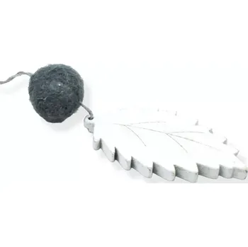 Vůně do bytu Přírodní dekorace List pilovitý s šedou kuličkou