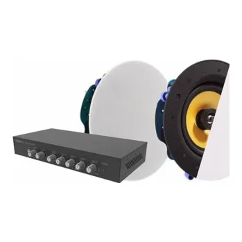 Vision AV-1900+CS-1900 - Reproduktory - pro PA systém - Bluetooth - 60 Watt - 2-cestný - cerná, bílá (barva mrížky - bílá)