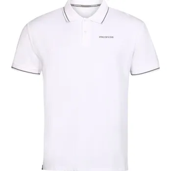 cyklistický dres Triko krátké pánské polo Progress HOGAR bílé S