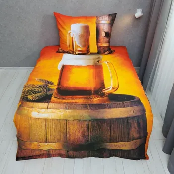 Bytový textil Jerry Fabrics 3D BAVLNĚNÉ POVLEČENÍ - PIVO