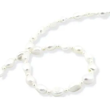 Náhrdelník Lenka Barčiová Náhrdelník bílé říční perly Chirurgická ocel